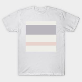 A prime harmony of Alabaster, Philippine Gray, Gray (X11 Gray) and Light Grey stripes. T-Shirt